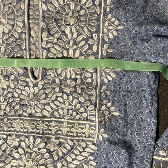 Blue Floral Tunic with white embroidery - Picture 8 of 10